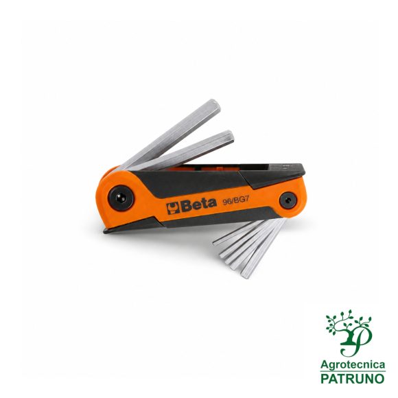 Serie chiavi maschio esagonale Beta 96 BG7 piegate cromate 7 pezzi