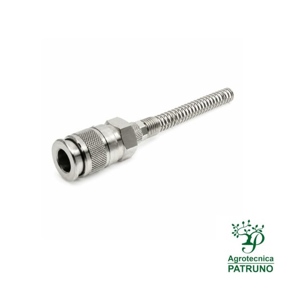 Rubinetto rapido per tubo 10x6,5 con molla in ottone nichelato
